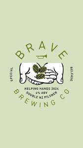 1L Glass SWAPPA Flagon of Brave Brewing Co. 'Helping Hands' 2024 Fresh Hop Double NZ Pilsner 6%
